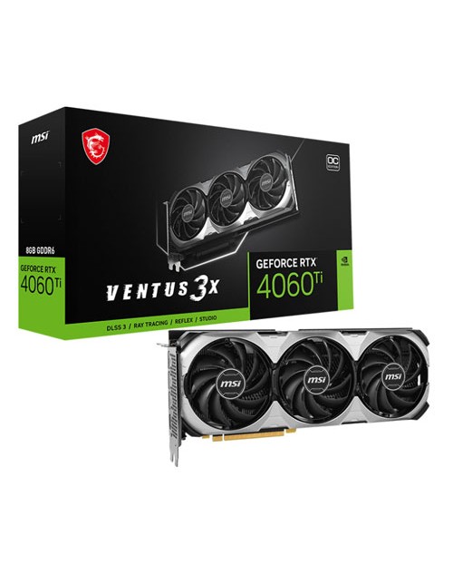 MSI GeForce RTX 4060 Ti Ventus OC 3X 8GB GDDR6X Graphics Card